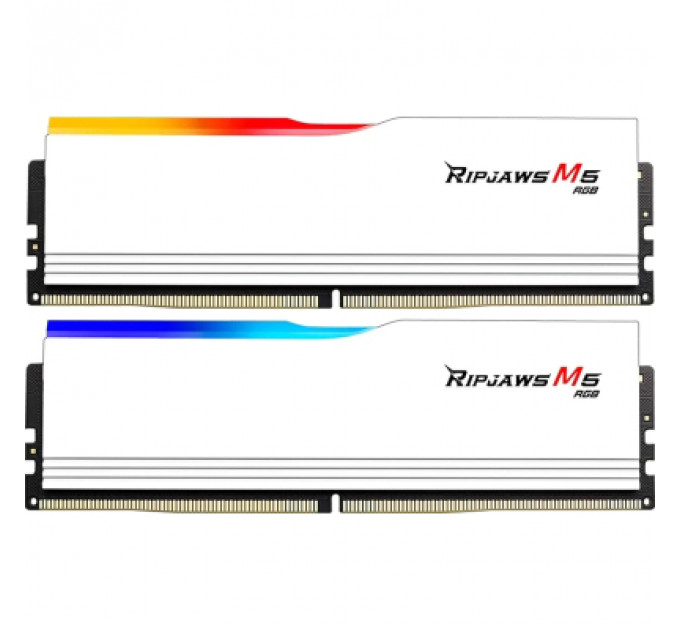 Модуль пам'яті для комп'ютера DDR5 64GB (2x32GB) 6000 MHz Ripjaws M5 RGB Matte White G.Skill (F5-6000J3238G32GX2-RM5RW)