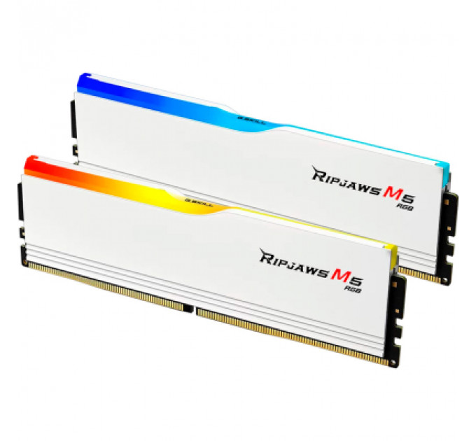 Модуль пам'яті для комп'ютера DDR5 64GB (2x32GB) 6000 MHz Ripjaws M5 RGB Matte White G.Skill (F5-6000J3238G32GX2-RM5RW)