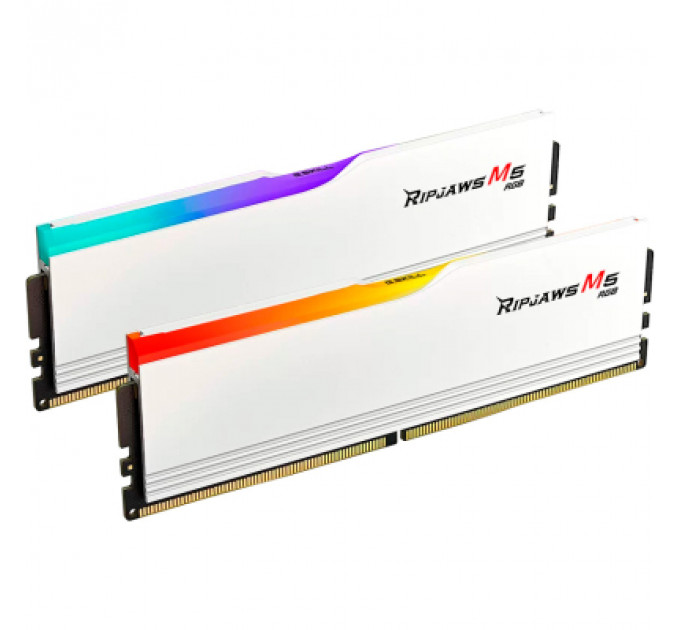 Модуль пам'яті для комп'ютера DDR5 64GB (2x32GB) 6000 MHz Ripjaws M5 RGB Matte White G.Skill (F5-6000J3238G32GX2-RM5RW)