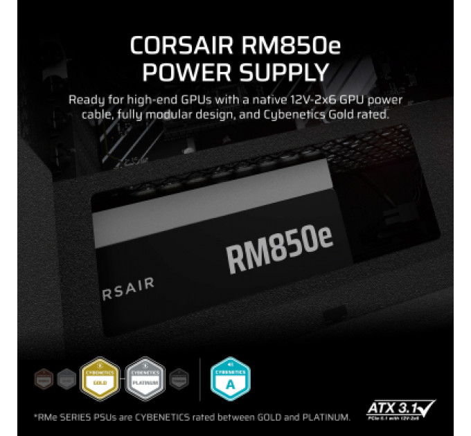 Блок живлення Corsair 850W RM850e (CP-9020296-EU)