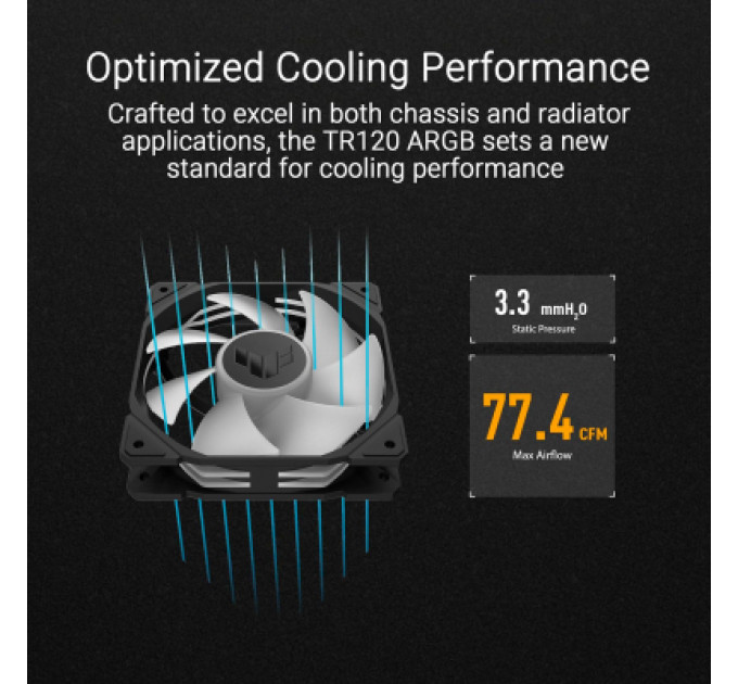 Кулер до корпусу ASUS TUF GAMING TR120 FAN ARGB BLACK (90DA0090-B09000)