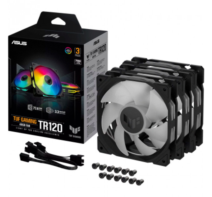 Кулер до корпусу ASUS TUF GAMING TR120 FAN ARGB BLACK 3IN1 (90DA0090-B09020)