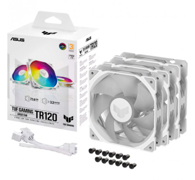 Кулер до корпусу ASUS TUF GAMING TR120 FAN ARGB WHITE 3IN1 (90DA0093-B09020)