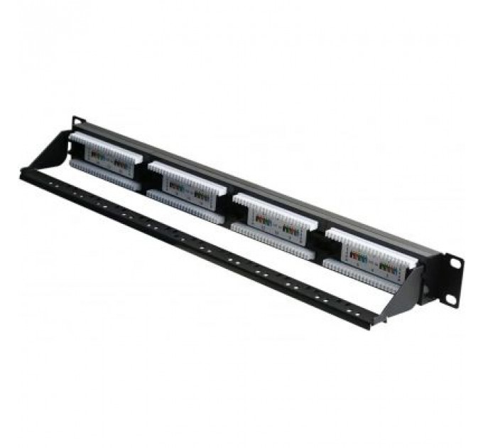 Патч-панель Hypernet 19" 24 порта UTP cat.6 з менеджментом кабеля (PP-KUTP6-24-NM-CM)
