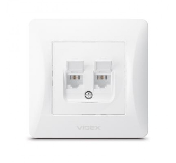 Videx Телефонна розетка Videx BINERA CAT3 + CAT3 подвійна (BINERA CAT3+CAT3 двойная)
