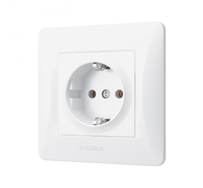 Videx Розетка Videx BINERA 1ая із заземленням (VF-BNSK1G-W)