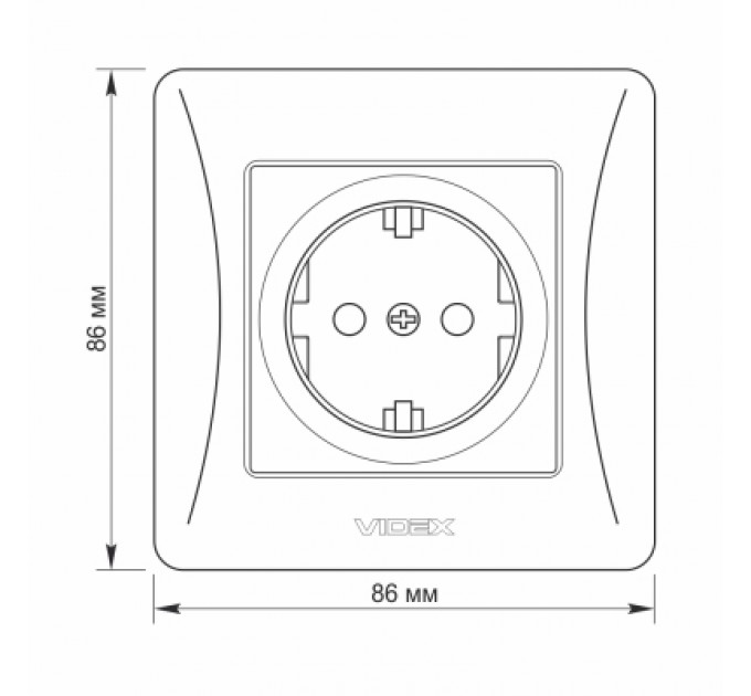 Videx Розетка Videx BINERA 1ая із заземленням (VF-BNSK1G-W)