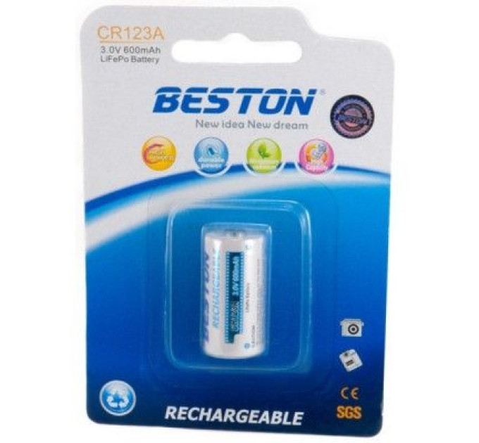 Beston Акумулятор Beston CR123A (16340) 600mAh Lithium (AAB1844)