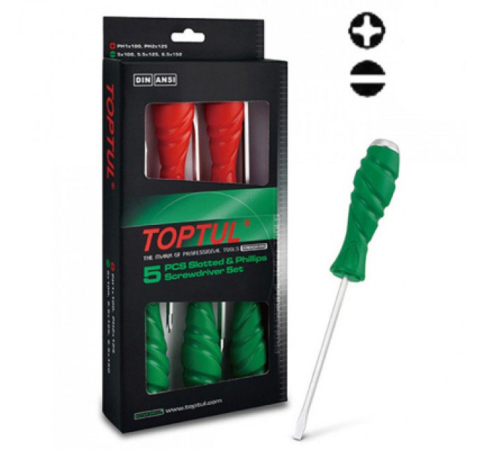 Toptul Набір викруток Toptul ударних SUPER GRIP 5 шт. (GAAE0509)