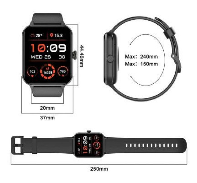 Blackview Смарт-годинник Blackview R50 Black (6931548317517)