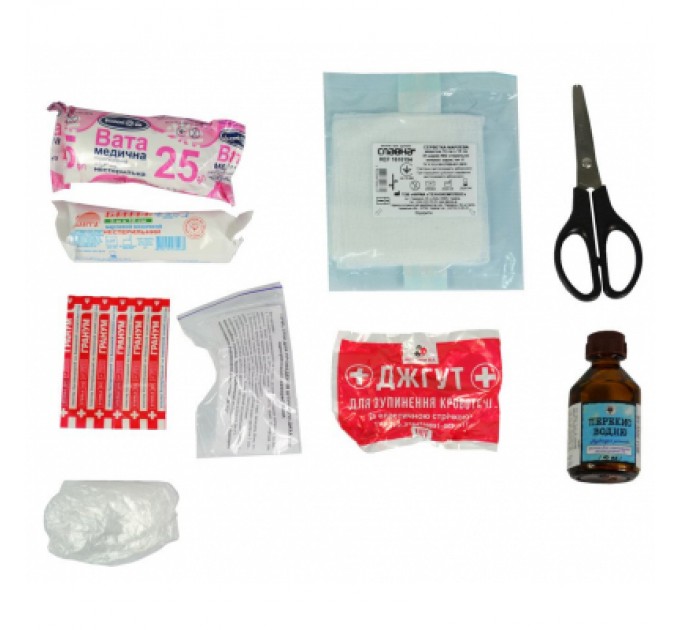 Poputchik Автомобільна аптечка Poputchik згідно ТУ футляр м'який червоний 19х8х14 (02-002-М)