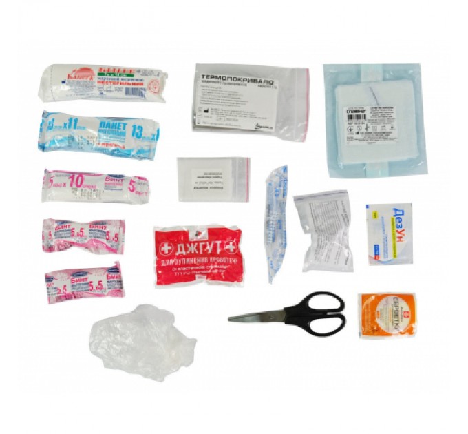 Poputchik Автомобільна аптечка Poputchik згідно ТУ футляр м'який червоний 19х8х14 (02-006-М)