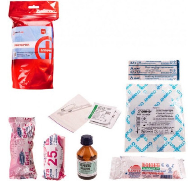 Poputchik Автомобільна аптечка Poputchik згідно ТУ білий Дой-Пак 140х240 (02-001-ДП)