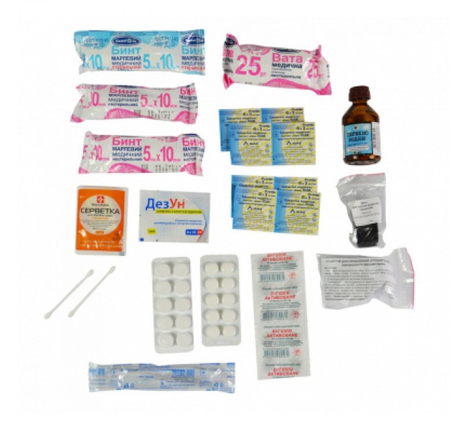 Poputchik Автомобільна аптечка Poputchik універсальна згідно ТУ футляр пластиковий червоний 165х135х6 (02-022-П)