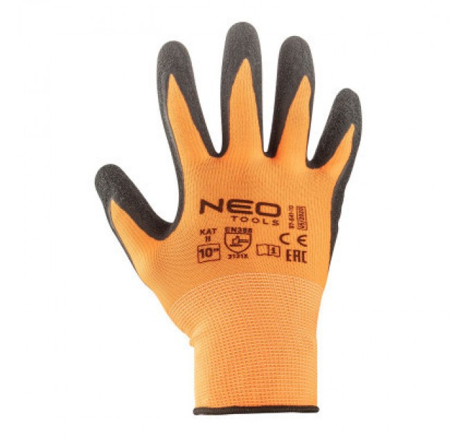 Захисні рукавиці Neo Tools робочі, поліестер з латексним покриттям, р. 8 (97-641-8)