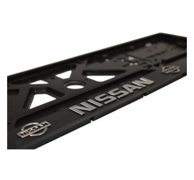Рамка номерного знака CarLife пластик з об'ємними літерами NISSAN (2штт) (24-013)