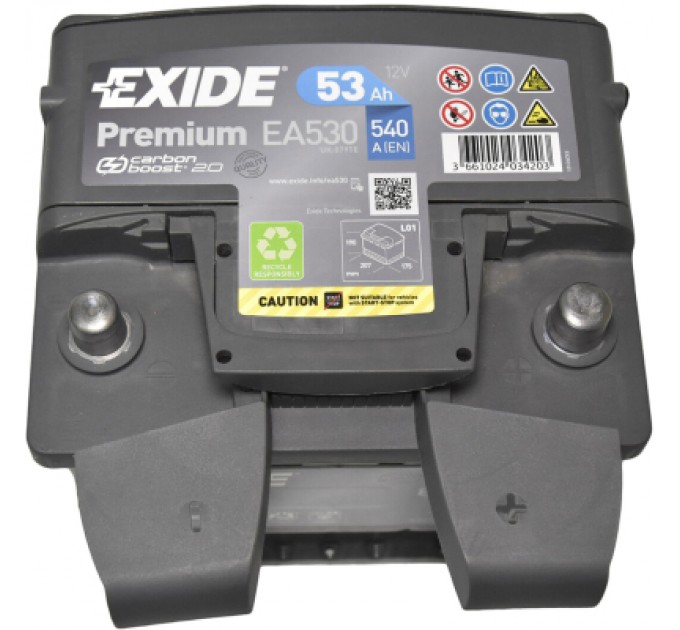 EXIDE Акумулятор автомобільний EXIDE PREMIUM 53A (EA530)