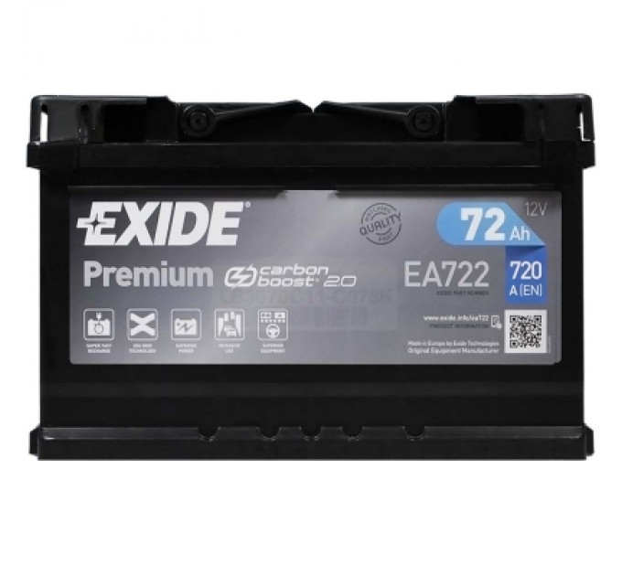 EXIDE Акумулятор автомобільний EXIDE PREMIUM 72A (EA722)