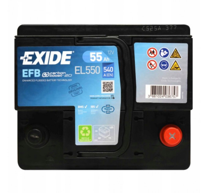 EXIDE Акумулятор автомобільний EXIDE START-STOP EFB 55A (EL550)