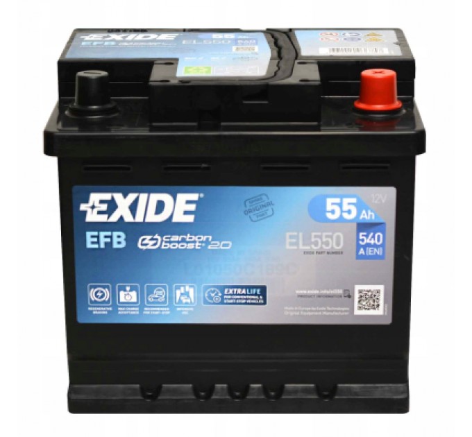 EXIDE Акумулятор автомобільний EXIDE START-STOP EFB 55A (EL550)