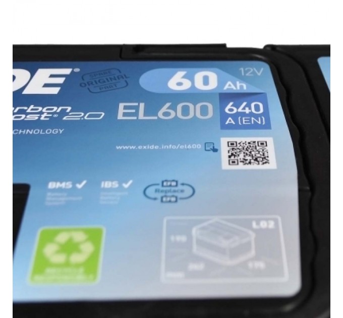 EXIDE Акумулятор автомобільний EXIDE START-STOP EFB 60A (EL600)