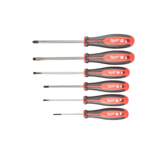 Milwaukee Набір викруток Milwaukee магнітних з тригранною рукояткою PZ1/PZ2/SL3/SL4/SL5.5/SL6.5, 6шт (4932471806)
