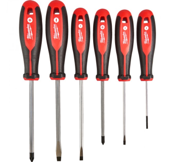 Milwaukee Набір викруток Milwaukee магнітних з тригранною рукояткою PZ1/PZ2/SL3/SL4/SL5.5/SL6.5, 6шт (4932471806)