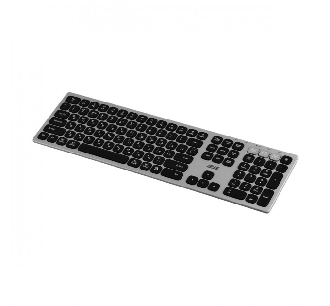 Клавіатура бездротова 2E KS270 WL/BT EN/UKR Grey/Black (2E-KS270WBGR_UA)
