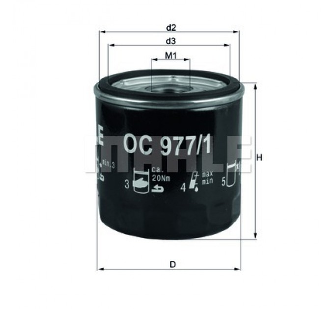 Mahle Фільтр масляний Mahle OC977/1