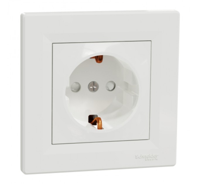 Schneider Electric Розетка Schneider Electric ASFORA зі штор. біла (EPH2900221)