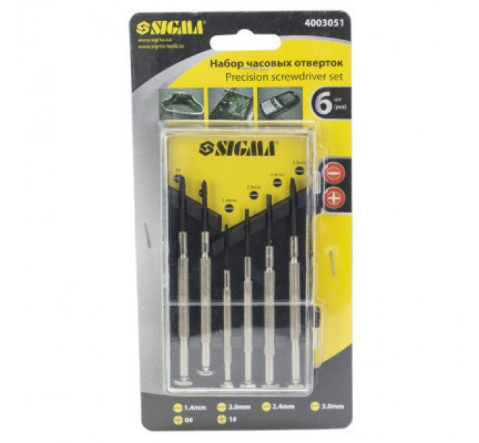 Набір викруток Sigma для точних робіт 6шт CrV (кейс) (4003051)