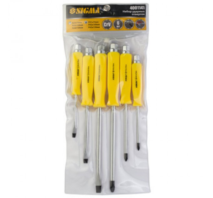Sigma Набір викруток Sigma ударних під ключ 6шт CrV (4001141)