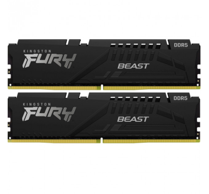 Модуль пам'яті для комп'ютера DDR5 64GB (2x32GB) 6000 MHz Beast Black XMP Kingston Fury (ex.HyperX) (KF560C30BBK2-64)