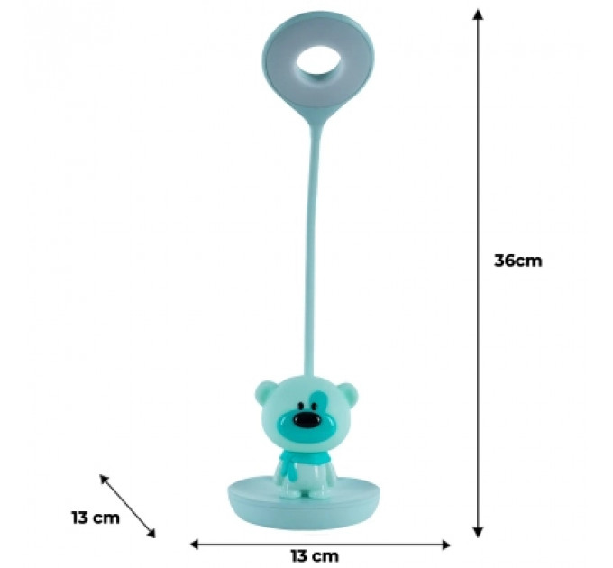 Настільна лампа Kite Bear LED з акумулятором, зелена (K24-492-2-4)
