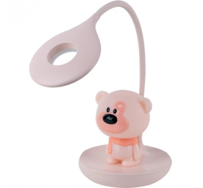 Настільна лампа Kite Bear LED з акумулятором, рожева (K24-492-2-2)