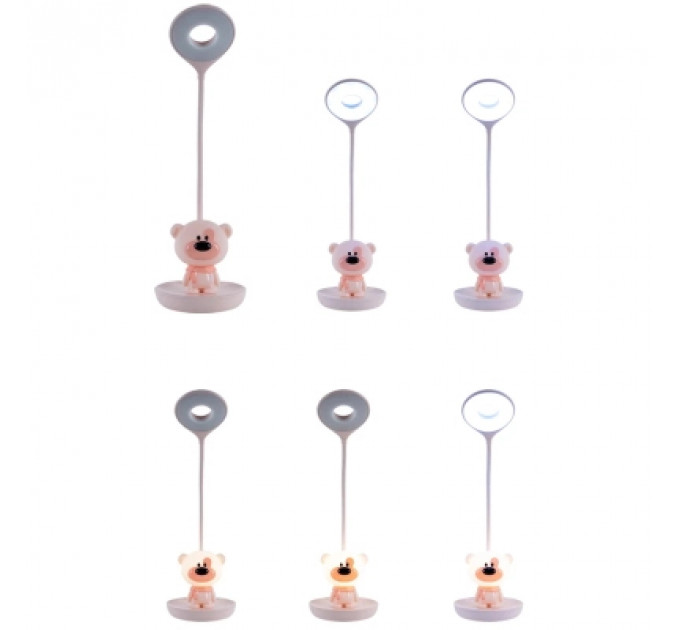 Настільна лампа Kite Bear LED з акумулятором, рожева (K24-492-2-2)