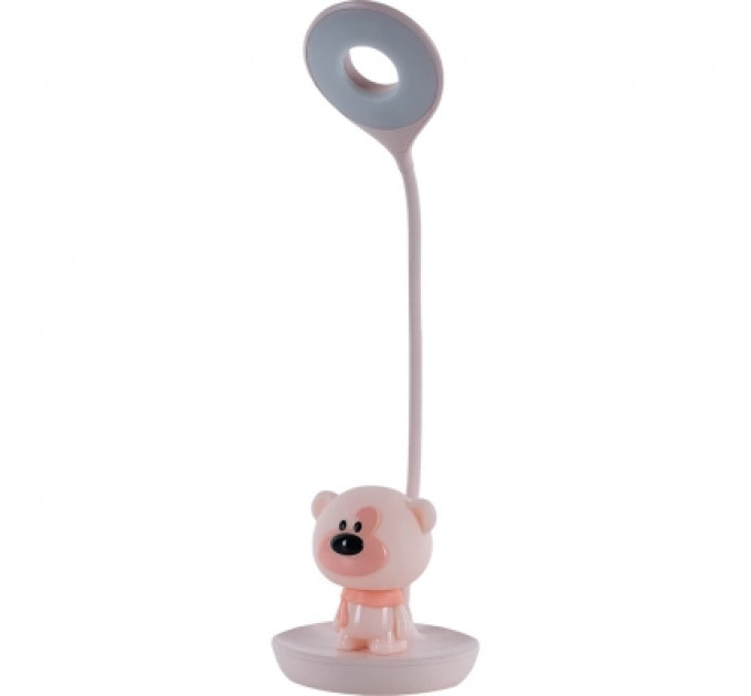 Настільна лампа Kite Bear LED з акумулятором, рожева (K24-492-2-2)