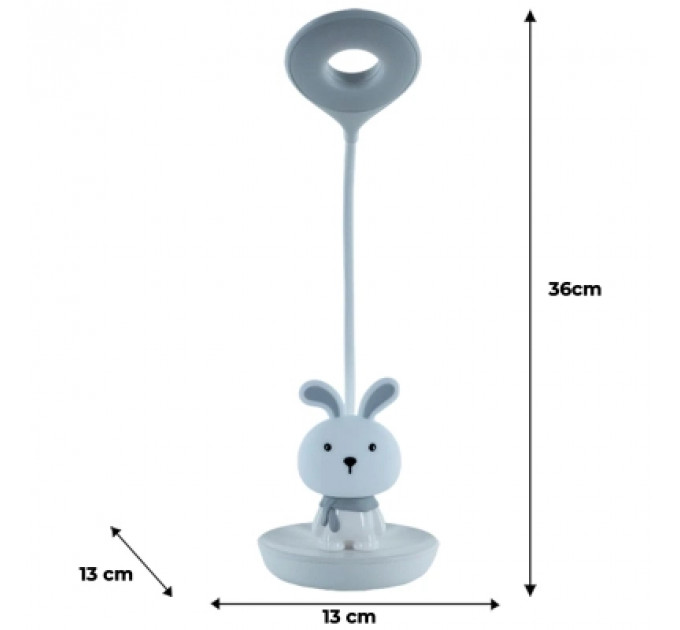 Настільна лампа Kite Bunny LED з акумулятором, біла (K24-492-1-1)