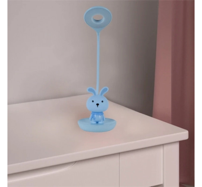 Настільна лампа Kite Bunny LED з акумулятором, блакитна (K24-492-1-3)