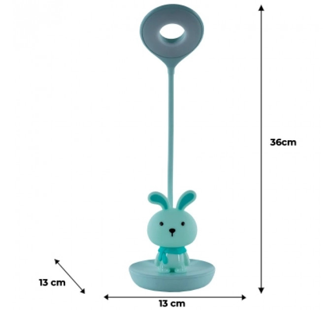Настільна лампа Kite Bunny LED з акумулятором, зелена (K24-492-1-4)