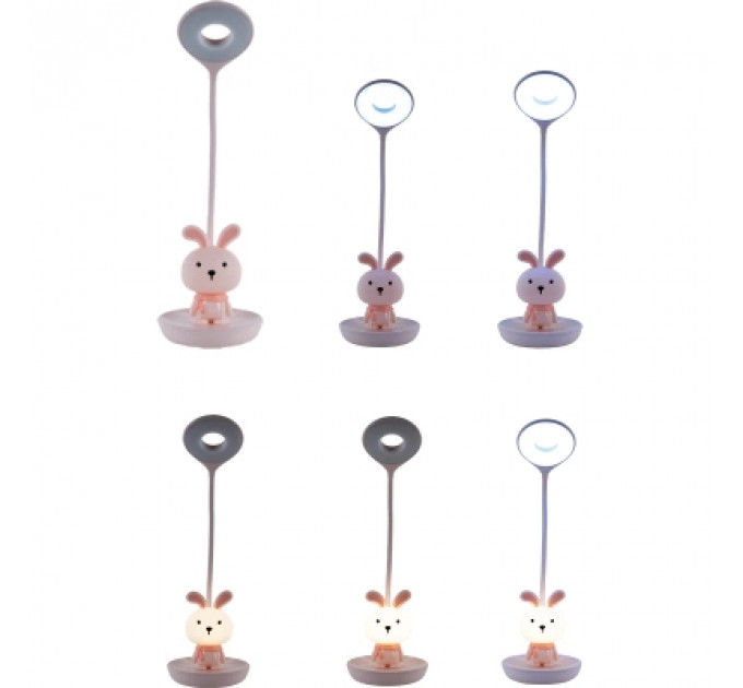 Настільна лампа Kite Bunny LED з акумулятором, рожева (K24-492-1-2)