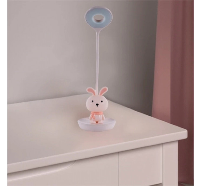 Настільна лампа Kite Bunny LED з акумулятором, рожева (K24-492-1-2)