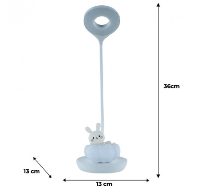 Настільна лампа Kite Cloudy Bunny LED з акумулятором , біла (K24-493-1-1)