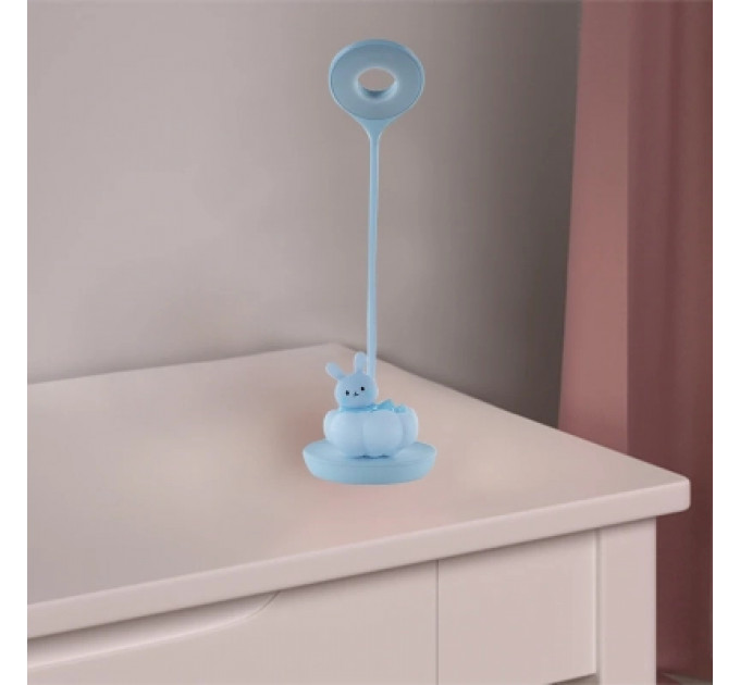 Настільна лампа Kite Cloudy Bunny LED з акумулятором, блакитна (K24-493-1-3)