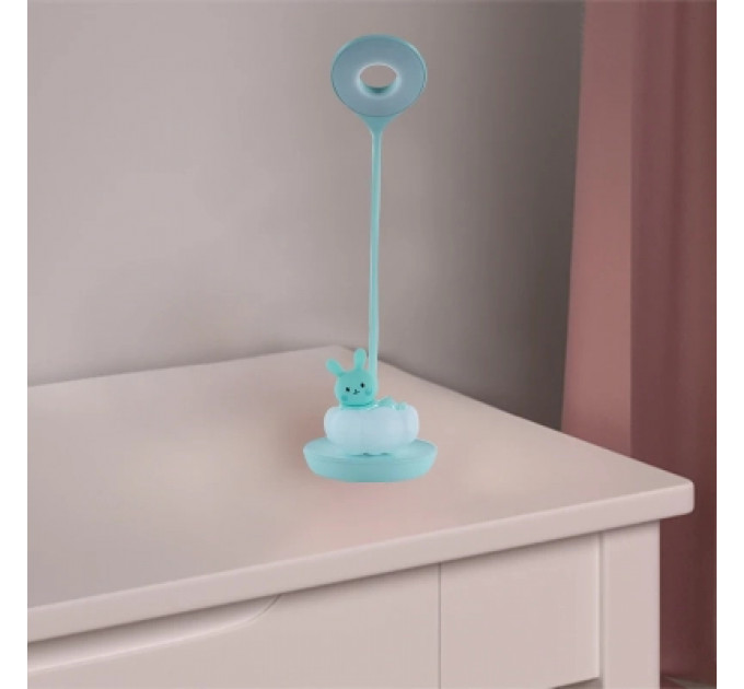 Настільна лампа Kite Cloudy Bunny LED з акумулятором, зелена (K24-493-1-4)