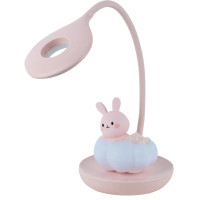 Настільна лампа Kite Cloudy Bunny LED з акумулятором , рожева (K24-493-1-2)