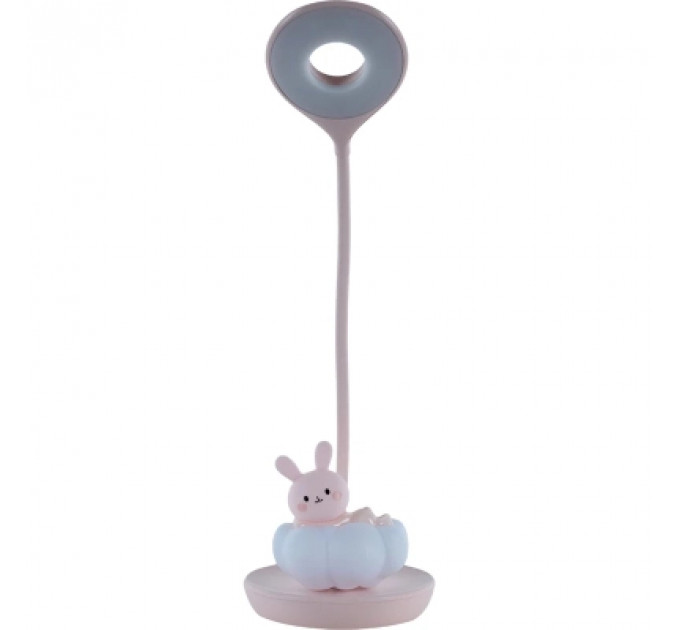 Настільна лампа Kite Cloudy Bunny LED з акумулятором , рожева (K24-493-1-2)