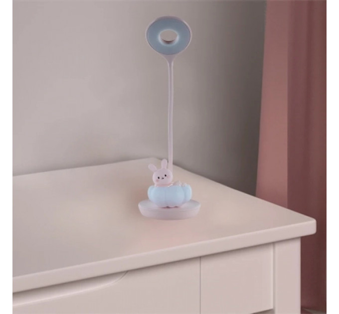 Настільна лампа Kite Cloudy Bunny LED з акумулятором , рожева (K24-493-1-2)