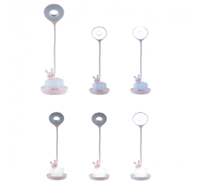 Настільна лампа Kite Cloudy Bunny LED з акумулятором , рожева (K24-493-1-2)