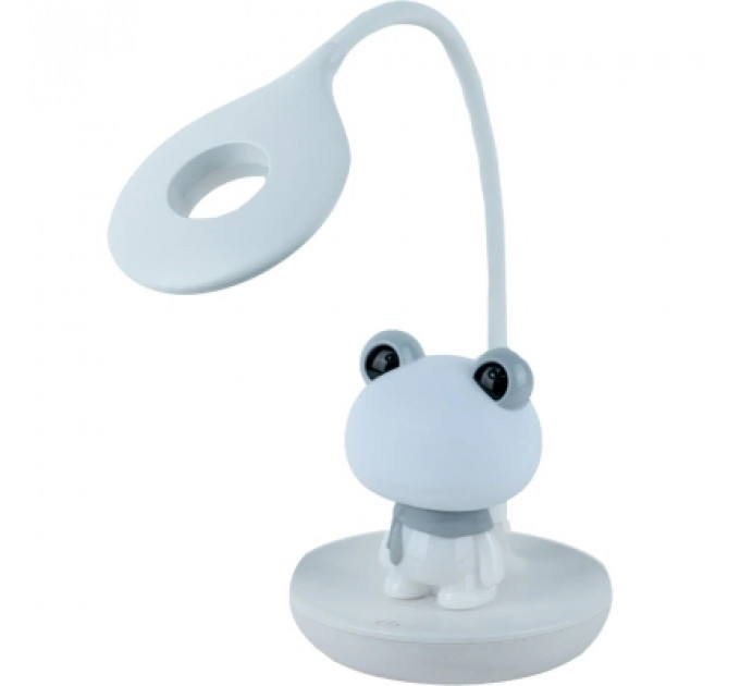 Настільна лампа Kite Froggy LED з акумулятором, біла (K24-492-3-1)